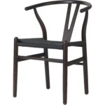 Pyökkipuinen tuoli tumma pähkinänväri mustalla punotulla köysisellä istuimella | | Adexa GSW0029DWB