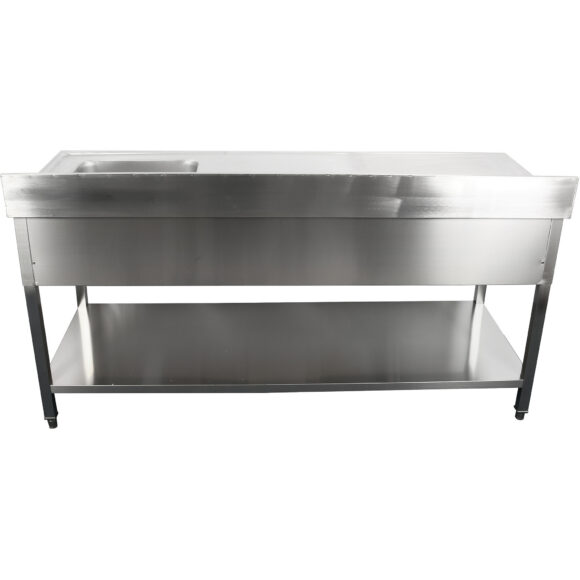Kaupallinen pesuallas, jossa 2 laatikkoa Ruostumaton teräs 1 allas Oikea Pohjahylly Roiskesuoja 1800x600x900mm | Adexa DSA180602DR - Image 7