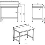 Kaupallinen työtaso Ruostumaton teräs Ei alaosaa Ylätaso 300x600x965mm | Adexa DW3060 - Image 2
