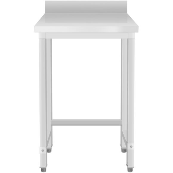 Kaupallinen työpöytä Ruostumatonta terästä Ei alahyllyä Yläreuna 450x700x965mm | Adexa DW4570