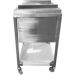 Kaupallinen jääastia pyörillä ja kannella, ruostumaton teräs 700x500x850mm | Adexa MIB504035 - Image 2