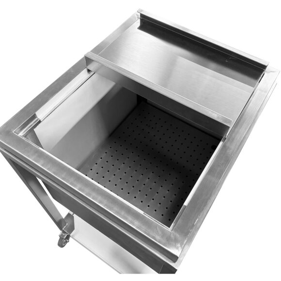 Kaupallinen jääastia pyörillä ja kannella, ruostumaton teräs 700x500x850mm | Adexa MIB504035 - Image 3