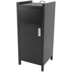 Jäteastian suojakaappi, jossa pudotusaukko ja tarjotin hylly, musta | Adexa TRC5054