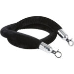 Musta samettiköysi hopeapäillä 1,5 m | Adexa VR01BS