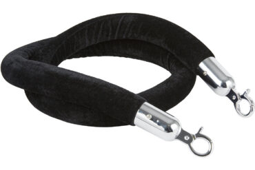 Musta samettiköysi hopeapäillä 1,5 m | Adexa VR01BS