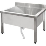 Matalampi kaupallinen kattilanpesuallas ruostumatonta terästä 1 allas roiskesuoja 800x600x660mm neliöjalat | Adexa SMSJY8060