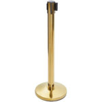 Kultainen esteen tolppa mustalla sisäänvedettävällä hihnalla 2m | Adexa BBP01C - Image 2