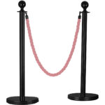 Köydenpylväs pallopäällä 320x1000mm Musta | Adexa BBP02A - Image 2