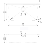 Premium-yhden altaan pesuallas 750x450x220mm Päältä asennettava Ruostumaton teräs | Adexa SB754522 - Image 5