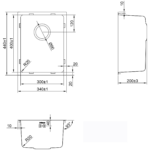 Yksialtainen huippumalli 340x440x200mm Pöytätason päälle asennettava Ruostumaton teräs | Adexa SB203040 - Image 5