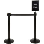 Musta esteaita mustalla sisäänvedettävällä hihnalla 5m | Adexa SBP501BK - Image 2