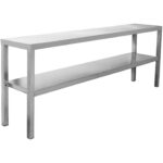 Kaupallinen keittiöhylly 2 tasoa ruostumatonta terästä 1600x335x700mm | Adexa WHES1603470