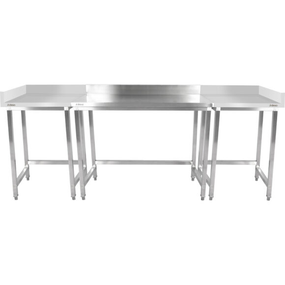 Ruostumaton teräs vasenkätinen työpöytä 700x700x965mm | Adexa DWL7070L - Image 4