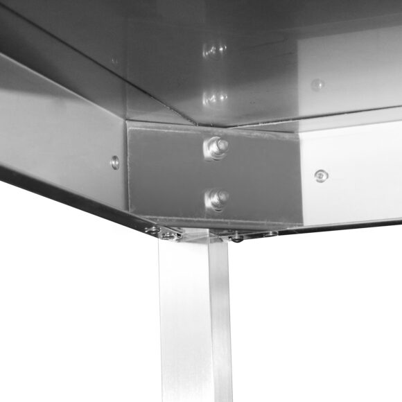 Ruostumaton teräs vasenkätinen työpöytä 700x700x965mm | Adexa DWL7070L - Image 2