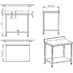 Kaupallinen työtaso Ruostumaton teräs Alahyllyllä Takareuna 450x600x900mm | Adexa DWT4560 - Image 3