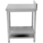 Ruostumattomasta teräksestä valmistettu kaupallinen työpöytä, jossa alahylly ja takakorotus 300x700x900 mm | Adexa DWT3070 - Image 2