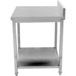 Kaupallinen työtaso Ruostumaton teräs Pohjahyllyllä Korotetut reunat 450x700x900mm | Adexa DWT4570 - Image 2