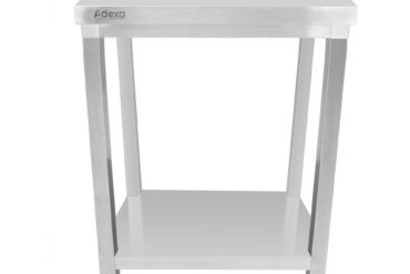 Kaupallinen työtaso Ruostumaton teräs Pohjahyllyllä Korotetut reunat 450x700x900mm | Adexa DWT4570