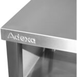 Seinäkaappikaappi lasiliukuovilla Ruostumaton teräs 1200x400x800mm | Adexa SWCGDHH120402 - Image 3