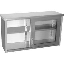 Seinäkaapisto liukulasiovilla ruostumaton teräs 1400x400x800mm | Adexa SWCGDHH140402
