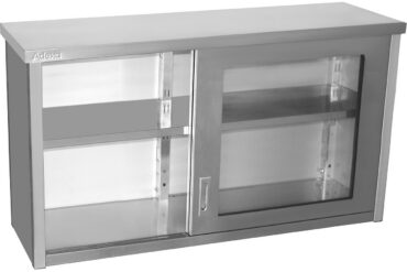 Seinäkaapisto liukulasiovilla ruostumaton teräs 1400x400x800mm | Adexa SWCGDHH140402