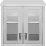 Seinäkaappikaappi lasisilla heiluriovilla Ruostumaton teräs 600x400x800mm | Adexa SWCGDHH60402 - Image 4