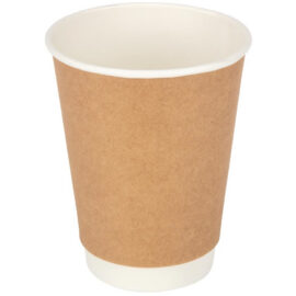 500 kpl Kompostoituvat Kahvikupit Kaksinkertainen seinämä 12oz/355 ml Kraft | Adexa PCDW12K