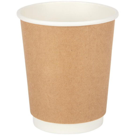 500 kpl kompostoitavia kahvikuppeja kaksinkertainen seinämä 8oz/237ml valkoinen | Adexa PCDW8B