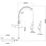 Esihuuhteluruiskun yksikkö Seinään kiinnitettävä Kaksoissisääntulo Korkeus 500 mm Ruostumaton teräs | Adexa EQ7802A - Image 2