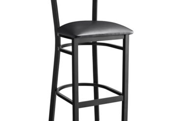 Musta baarijakkara, jossa vinyyliselkänoja ja istuin | Adexa GS6V6B