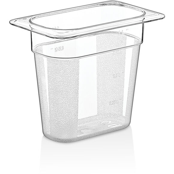 Polykarbonaatti Gastronorm-astia GN1/9 Syvyys 150mm Kirkas | Adexa P8196