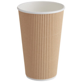500 kpl Kompostoitavia Kahvikuppeja Yksiseinäisiä 16oz/437ml Kraft | Adexa PCRW16K