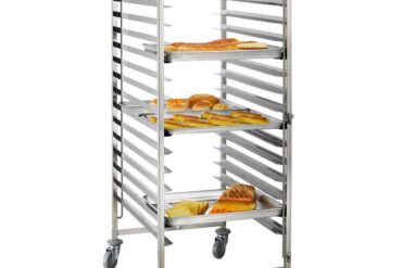 Räkki/Tarjotin/Pannu Kärry Ruostumaton teräs Leipurille 600x400mm 2x15 tasoa | Adexa RT6430