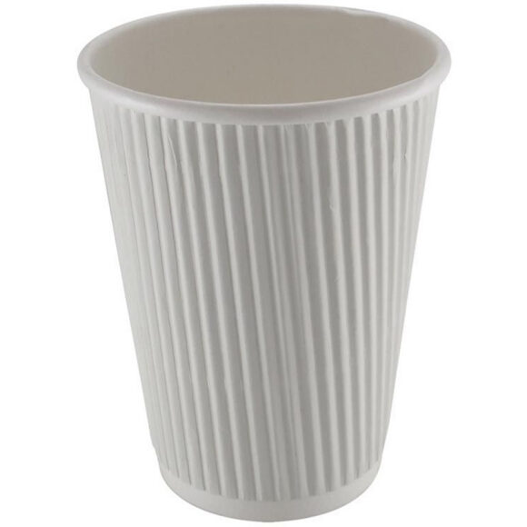 500 kpl Kompostoitavat Kahvikupit Yksiseinäiset 12oz/355ml Valkoinen | Adexa PCRW12W
