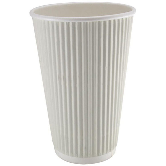 500 kpl Kompostoitavat Kahvikupit Yksikerroksinen 16oz/437ml Valkoinen | Adexa PCRW16W
