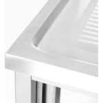 Kaupallinen Allas Ruostumaton teräs 1800x700x900mm 1 allas oikealla roiskeensuojalla 50mm | Adexa DSE1870R - Image 6