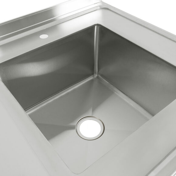Kaupallinen tiskiallas Ruostumatonta terästä 1200x700x900mm 1 kulho oikealla Roiskesuoja 50mm | Adexa DSE1270R - Image 3