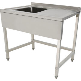 Kaupallinen allas ruostumaton teräs 1000x700x900mm 1 allas vasemmalla 50mm roiskesuoja | Adexa DSE1070L