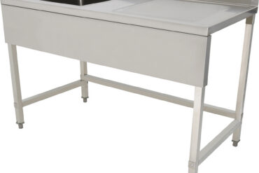 Kaupallinen pesuallas ruostumaton teräs 1400x700x900mm 1 kulho vasemmalla roiskesuoja 50mm | Adexa DSE1470L