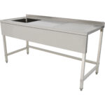 Kaupallinen pesuallas ruostumaton teräs 1800x700x900mm 1 allas vasemmalla roiskelevy 50mm | Adexa DSE1870L