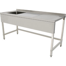 Kaupallinen pesuallas Ruostumaton teräs 1800x600x900mm 1 kulho vasemmalla roiskelevy 50mm | Adexa DSE1860L