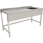 Kaupallinen Allas Ruostumaton teräs 1800x700x900mm 1 allas oikealla roiskeensuojalla 50mm | Adexa DSE1870R