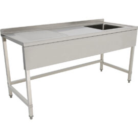 Kaupallinen Allas Ruostumaton teräs 1800x700x900mm 1 allas oikealla roiskeensuojalla 50mm | Adexa DSE1870R