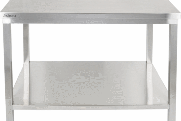 Premium-työpöytä hyllyllä 304 ruostumaton teräs Sopii ulkokäyttöön 1000x600x900mm | Adexa Elite ET260100