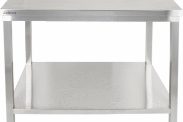 Premium-työpöytä alustahyllyllä 304 ruostumatonta terästä Soveltuu ulkokäyttöön 800x600x900mm | Adexa Elite ET26080