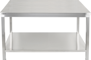 Premium-työpöytä alahyllyllä, 304-ruostumaton teräs, soveltuu ulkokäyttöön, 1500x700x900mm | Adexa Elite ET270150