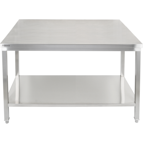 Premium-työpöytä alahyllyllä, 304-ruostumaton teräs, soveltuu ulkokäyttöön, 1500x700x900mm | Adexa Elite ET270150