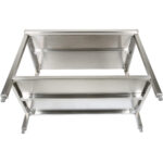 Premium-työpöytä alahyllyllä, 304-ruostumaton teräs, soveltuu ulkokäyttöön, 1500x700x900mm | Adexa Elite ET270150 - Image 2