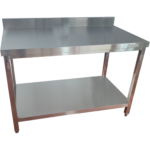 Kaupallinen Työpöytä Alahylly Roiskelevy Ruostumaton Teräs Neliöjalat 900x700x900mm | Adexa QNH11124 - Image 6