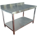 Kaupallinen Työpöytä Alahylly Roiskelevy Ruostumaton Teräs Neliöjalat 900x700x900mm | Adexa QNH11124